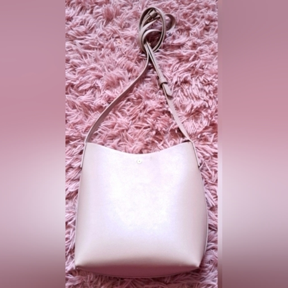 Anthropologie Samara Bubblegum Pink Vegan Leather Crossbody Bag Purse - Picture 2 of 3